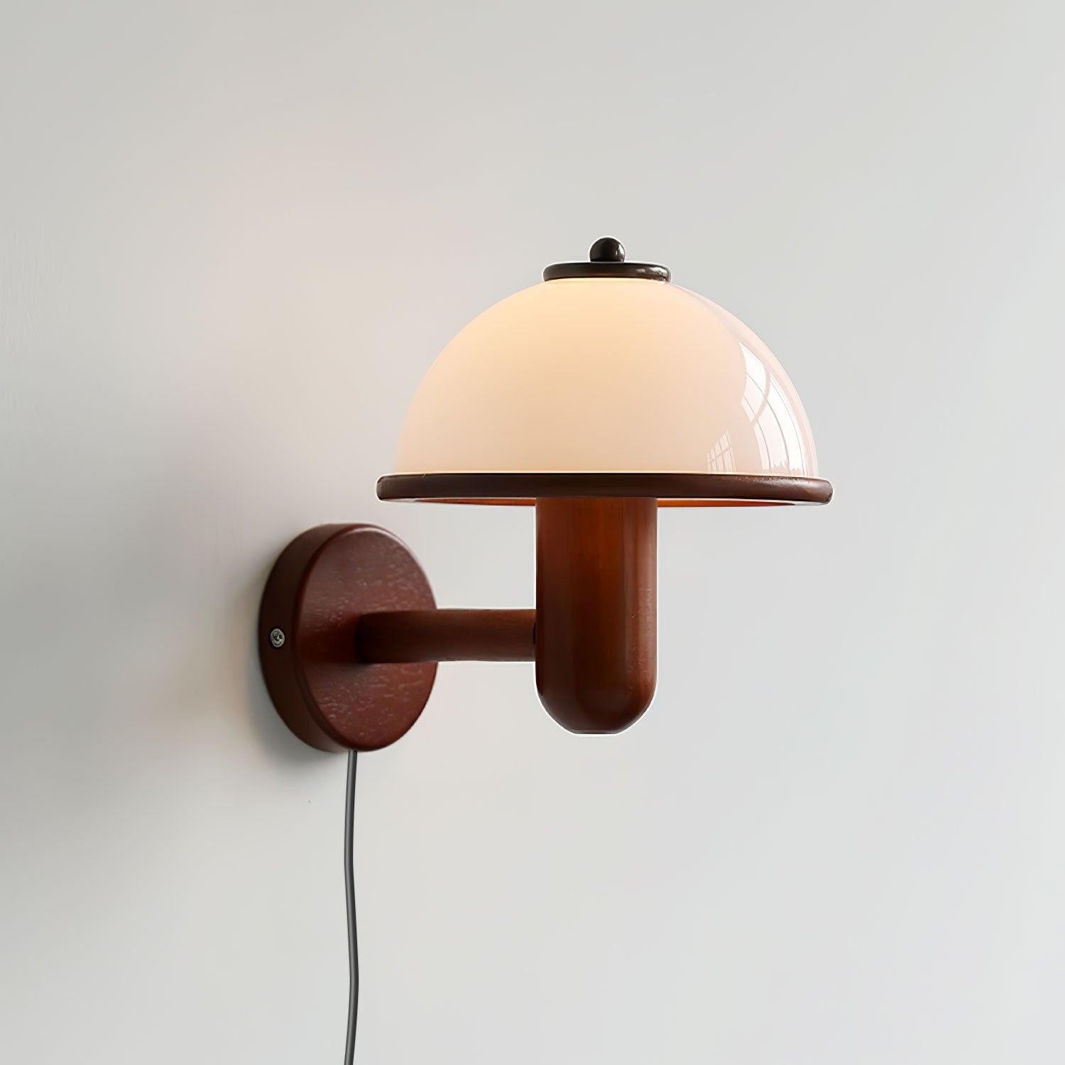 Oak Mushroom Wall Light, Plug-In Wall Sconce, detail 15