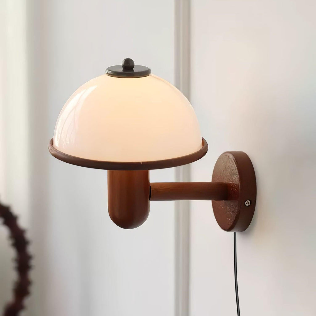 Oak Mushroom Wall Light, Plug-In Wall Sconce, detail 16