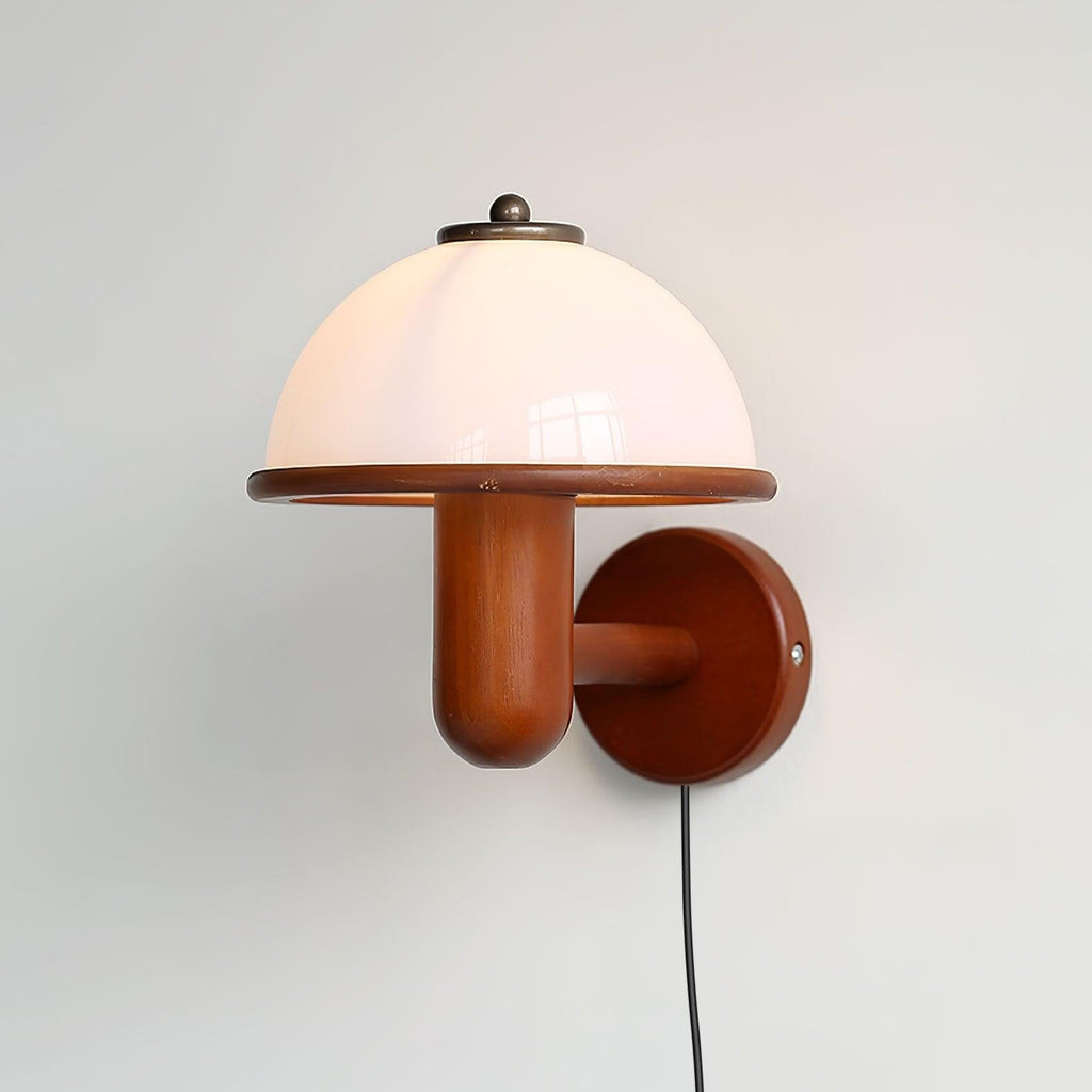 Oak Mushroom Wall Light, Plug-In Wall Sconce, detail 17