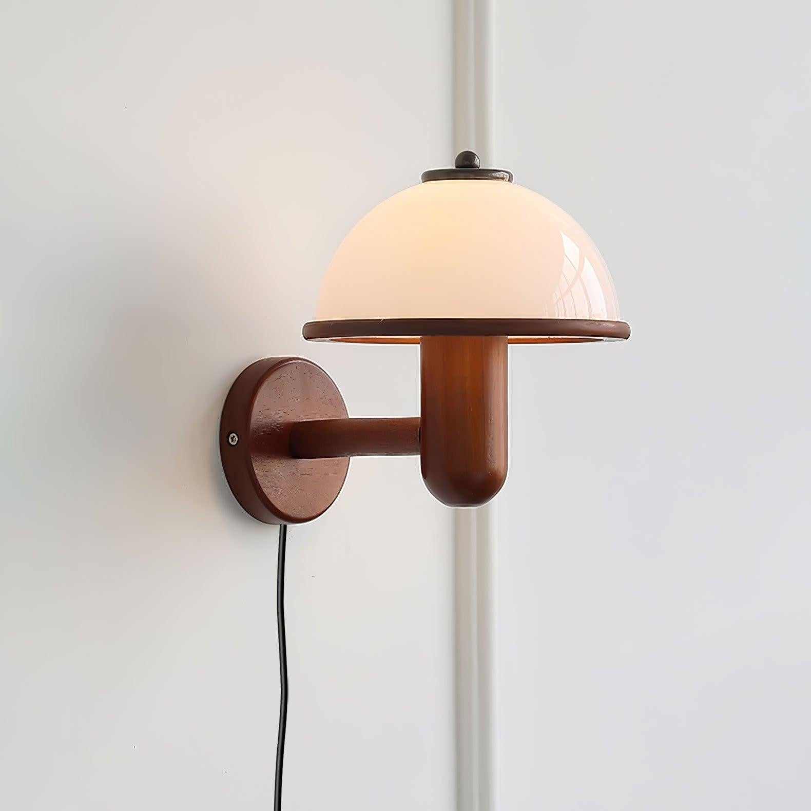 Oak Mushroom Wall Light, Plug-In Wall Sconce, detail 28