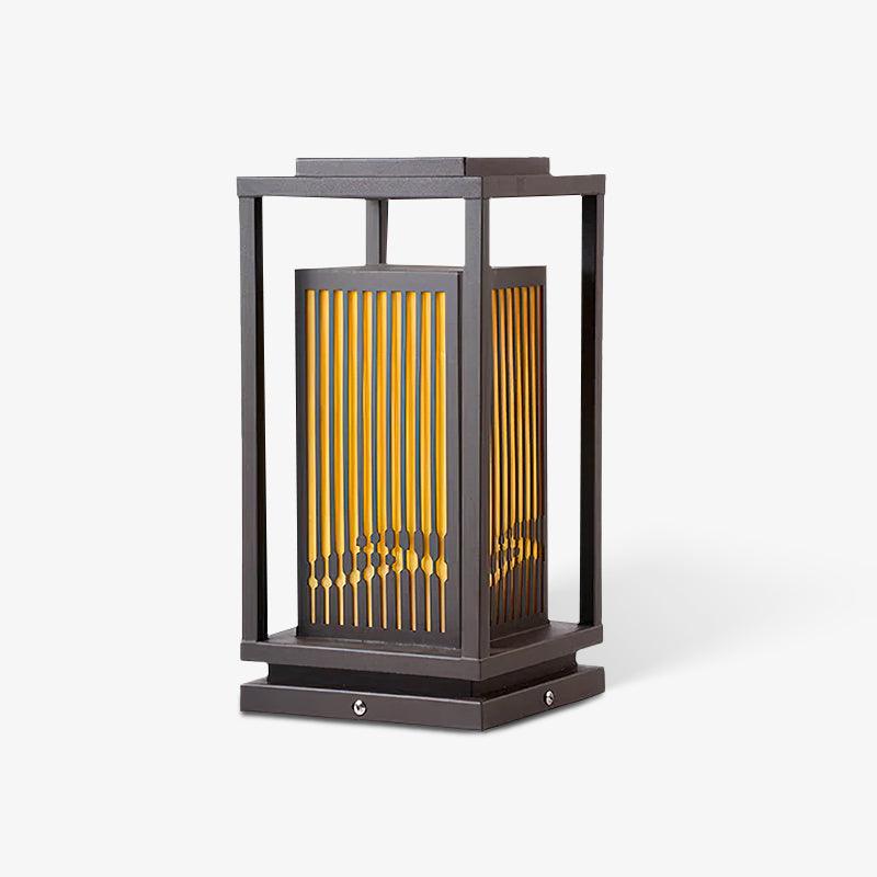 Square Cage Exterior Light, Outdoor Wall Light, Iron, ∅ 11.8″ x H 19.7″