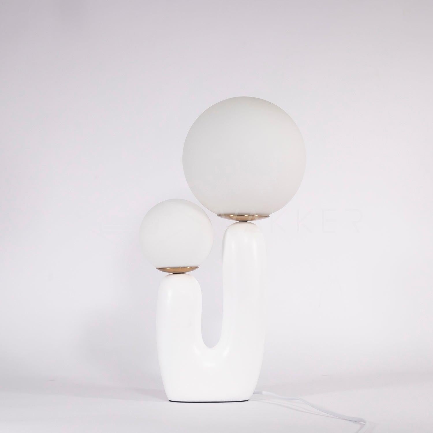 Oo Smooth Resin Table Light, Bedside Table Lamp, ∅ 10.2″ x H 16.5″