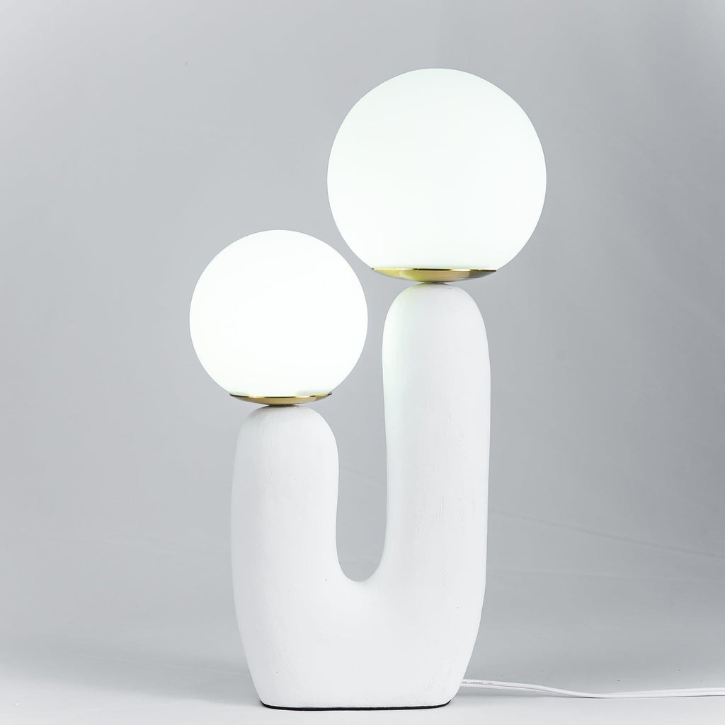 Oo Textured Resin Table Light, Bedside Table Lamp, ∅ 10.2″ x H 16.5″
