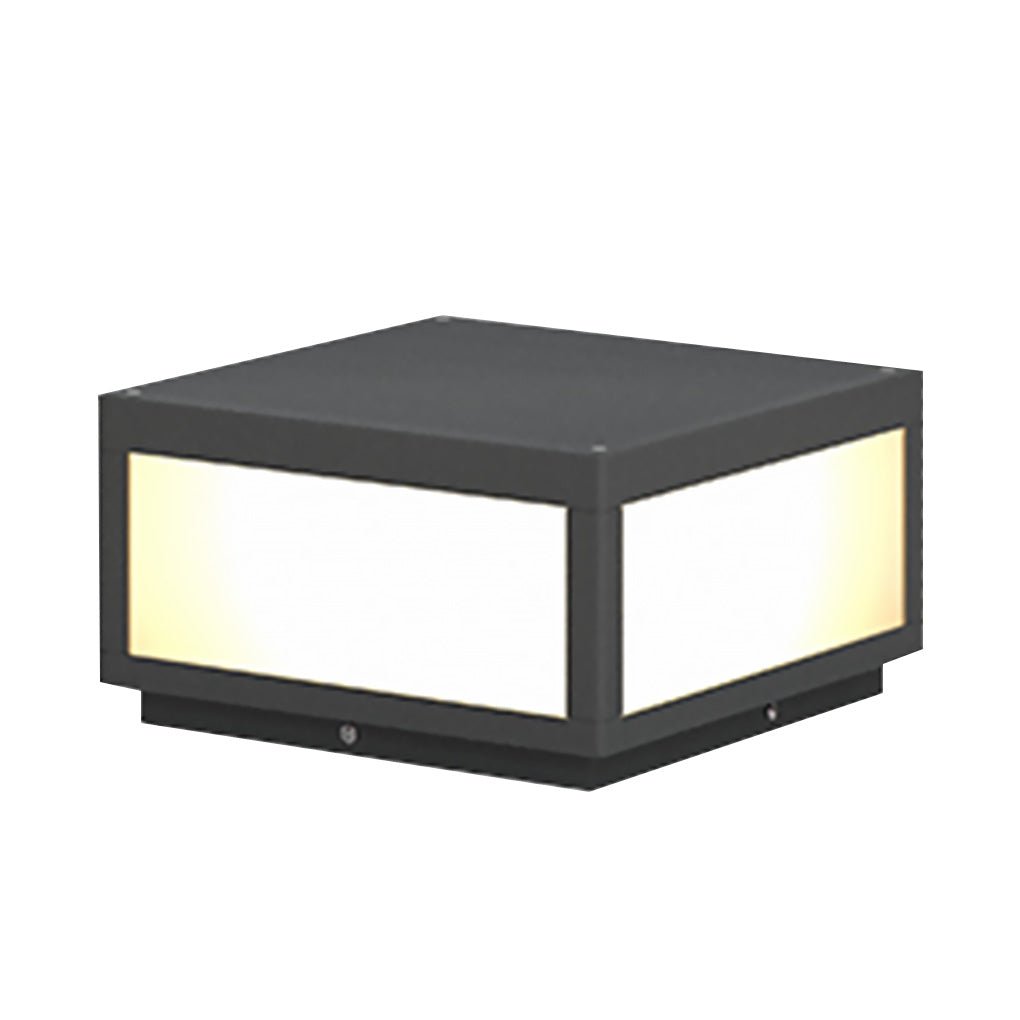 Black Square Cube Exterior Post LED Pier Mount Light, Outdoor Wall Light, detail 16