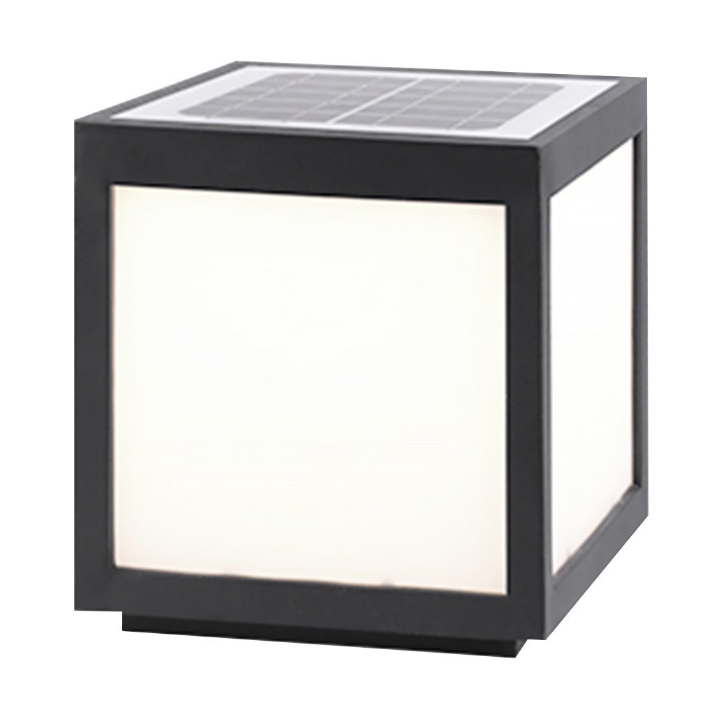 Black Square Cube Exterior Post LED Pier Mount Light, Outdoor Wall Light, detail 10