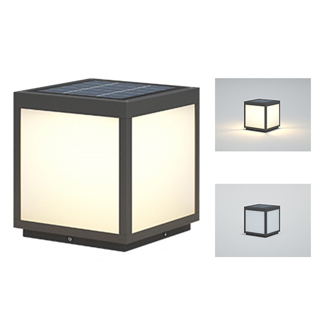 Black Square Cube Exterior Post LED Pier Mount Light, Outdoor Wall Light, detail 17