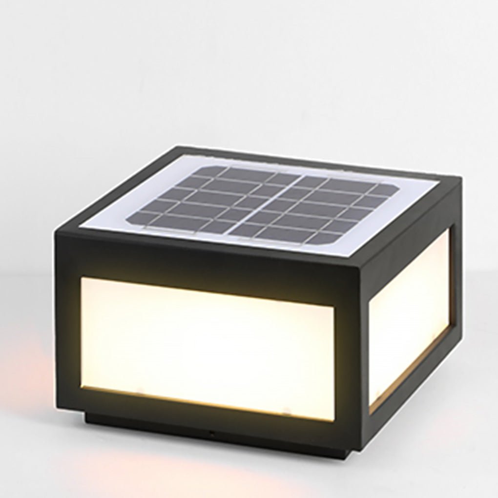 Black Square Cube Exterior Post LED Pier Mount Light, Outdoor Wall Light, detail 21