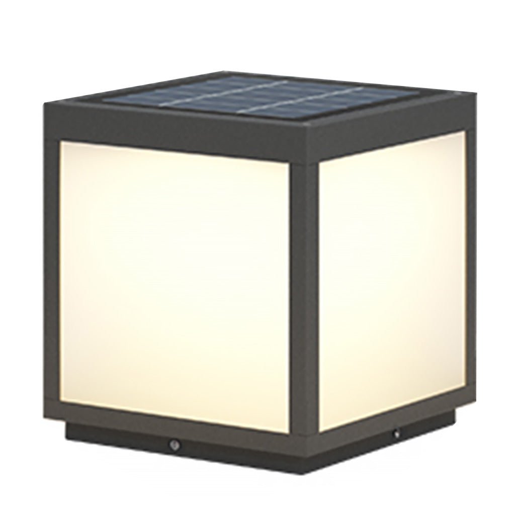 Black Square Cube Exterior Post LED Pier Mount Light, Outdoor Wall Light, detail 14