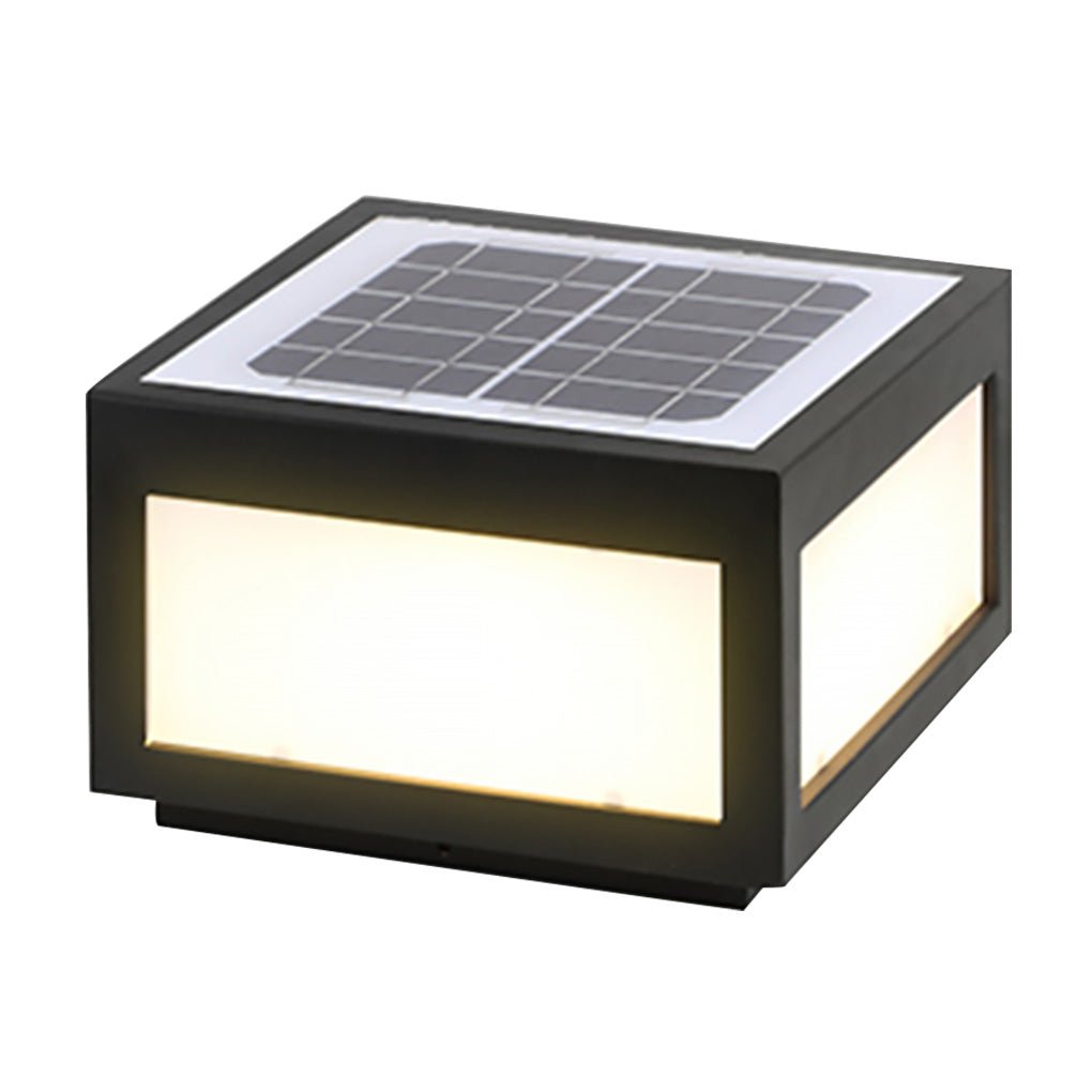 Black Square Cube Exterior Post LED Pier Mount Light, Outdoor Wall Light, detail 15