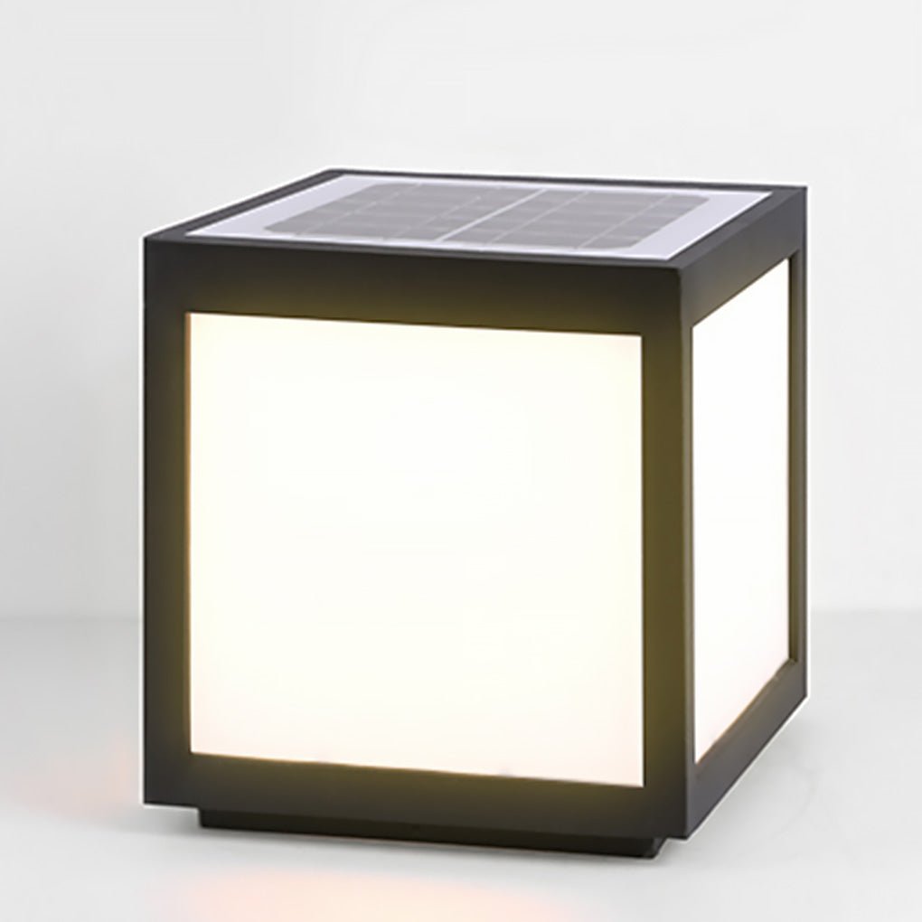 Black Square Cube Exterior Post LED Pier Mount Light, Outdoor Wall Light, detail 20