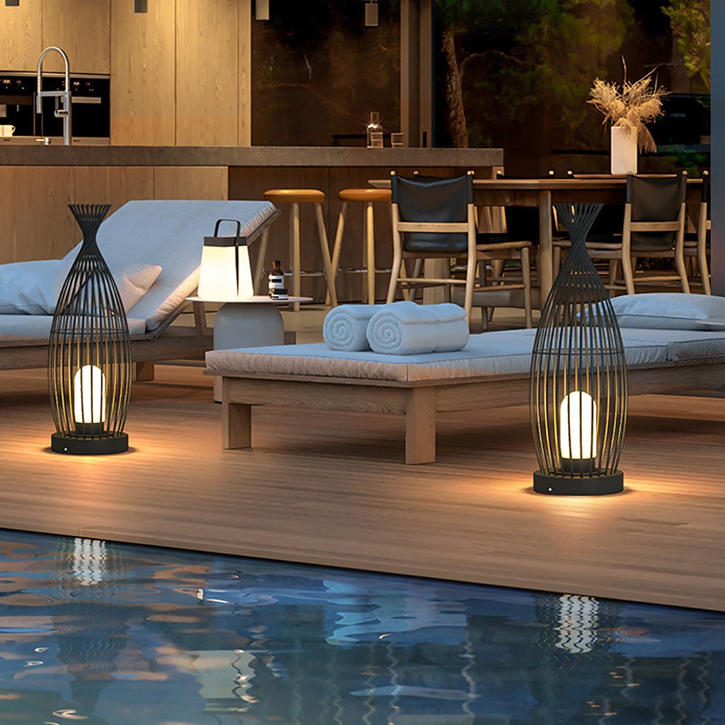 Industrial Courtyard Waterproof Caged LED Floor Light, Floor Lamp, detail 8
