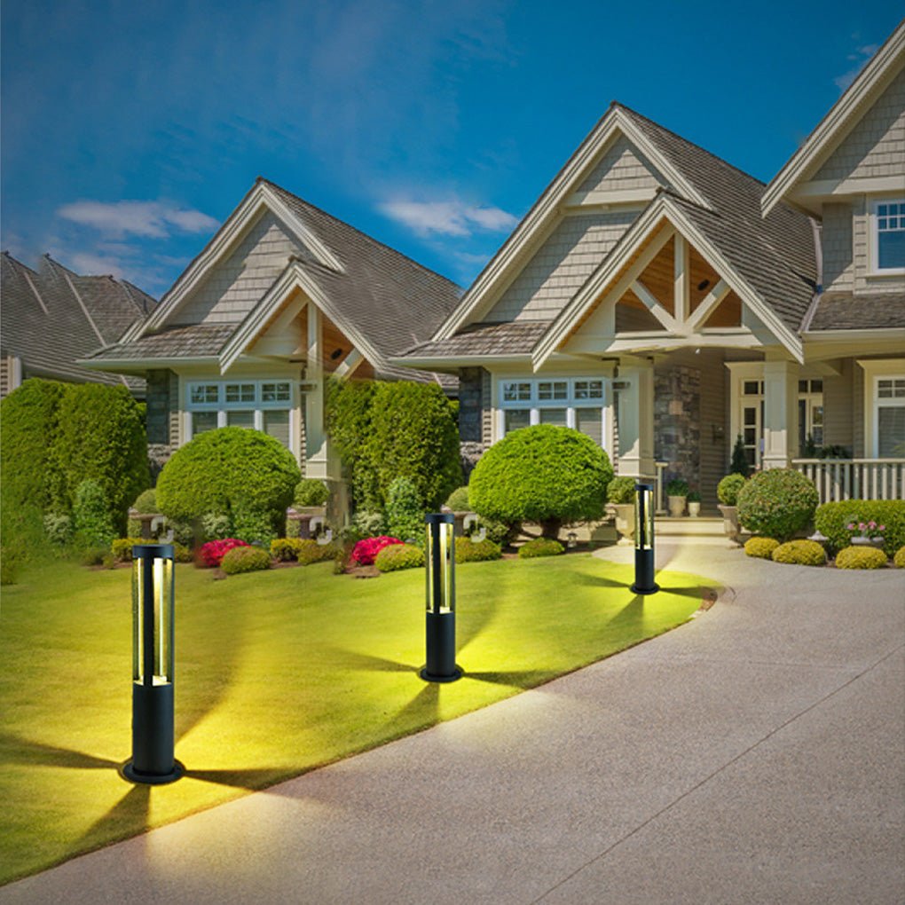 Circular Strips IP65 Waterproof Black Contemporary Exterior Light Pathway Lights, Outdoor Wall Light, detail 5