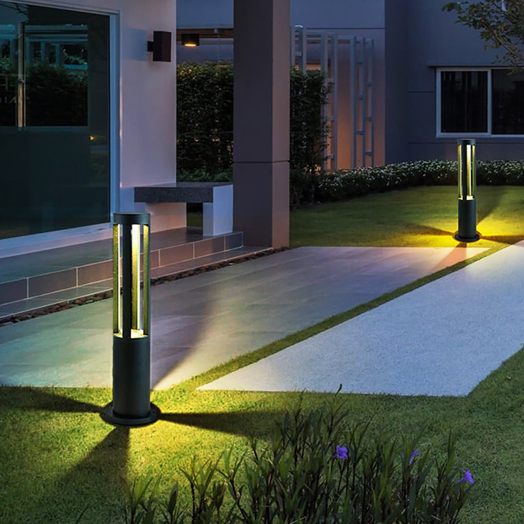 Circular Strips IP65 Waterproof Black Contemporary Exterior Light Pathway Lights, Outdoor Wall Light, detail 4
