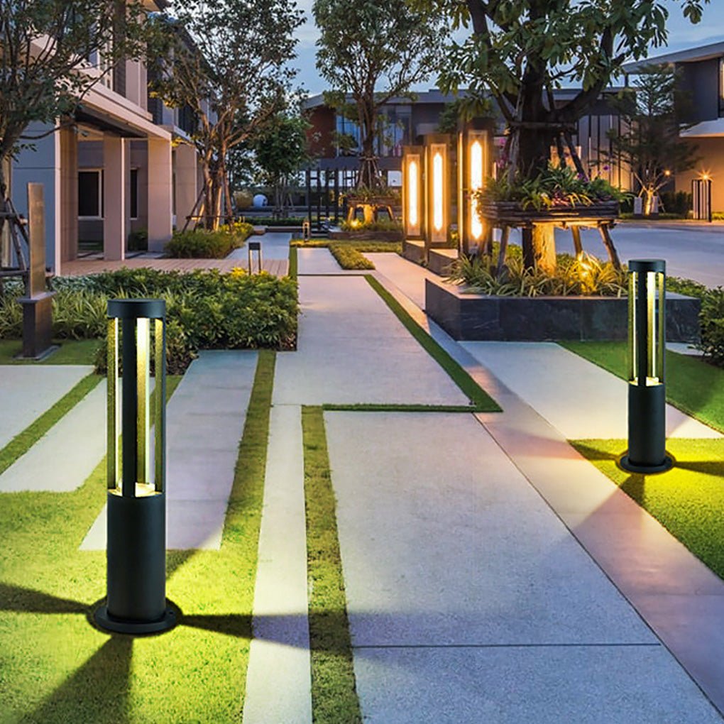 Circular Strips IP65 Waterproof Black Contemporary Exterior Light Pathway Lights, Outdoor Wall Light, detail 3