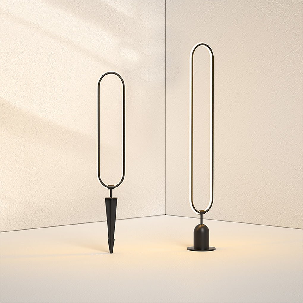 Clean-Lined Long Oval Ring Led Waterproof Black Contemporary Solar Lights Exterior, Outdoor Wall Light, detail 9