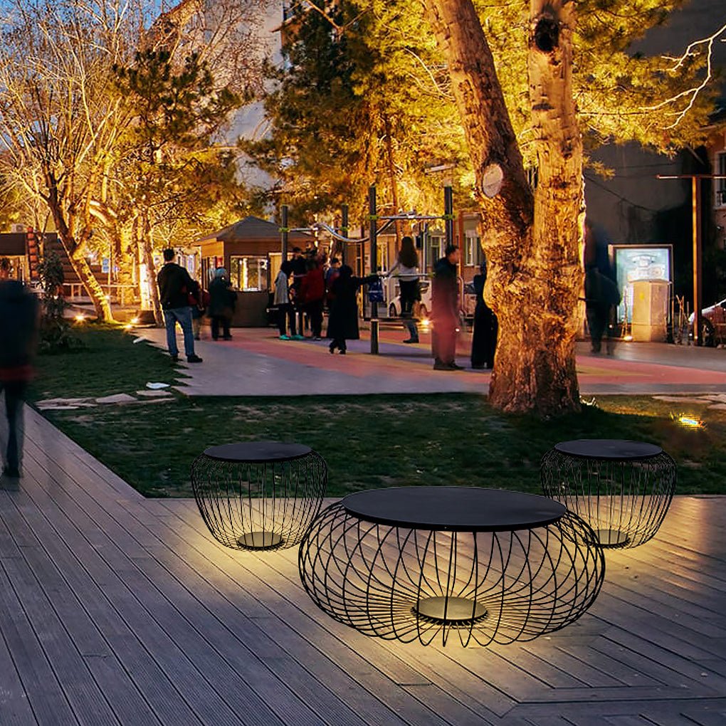 Exterior Waterproof Cage Shape Stool Table Light LED Landscape Lighting Courtyard Lamp, Outdoor Wall Light, detail 6