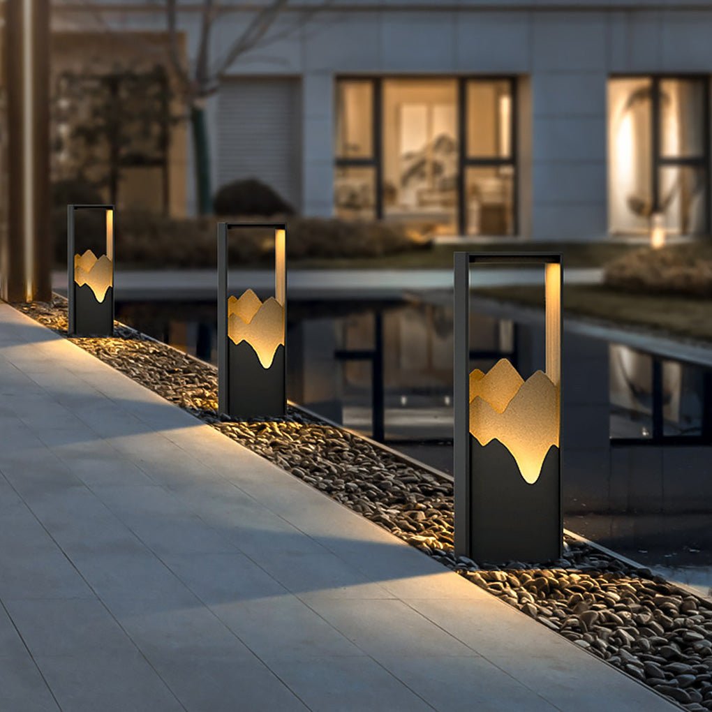 Waterproof LED Mountain Scenery Exterior Path Lights Landscape Lighting, Outdoor Wall Light, 26"