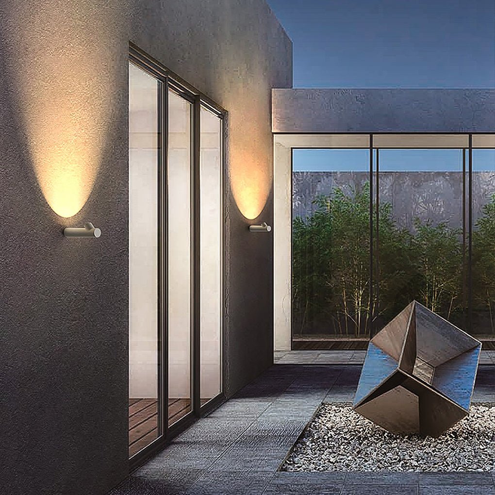Circular Tube Shaped LED Contemporary Exterior Wall Fixtures Wall Light Wall Light, Outdoor Wall Light, Dia 2.6in