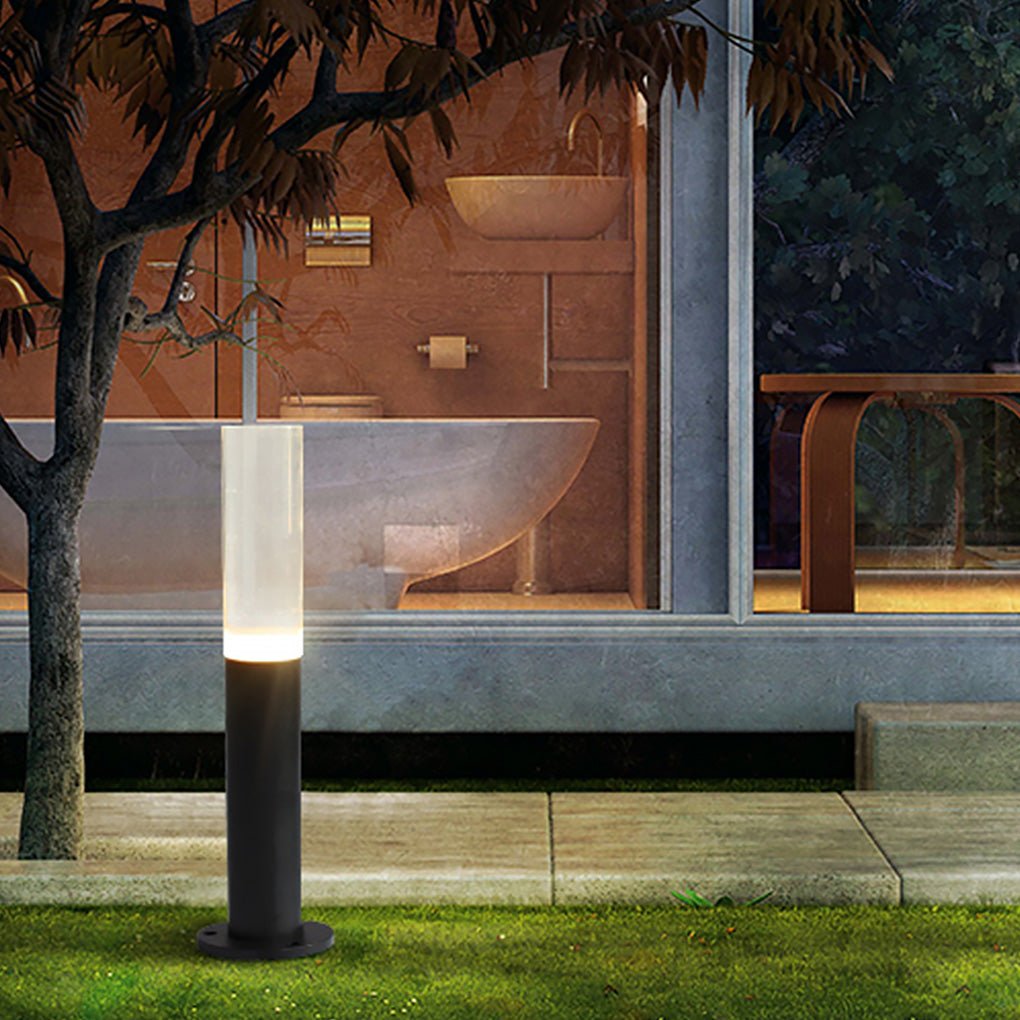 Transparent Acrylic Shade Aluminum Waterproof Contemporary Pathway Lights, Outdoor Wall Light, 17"