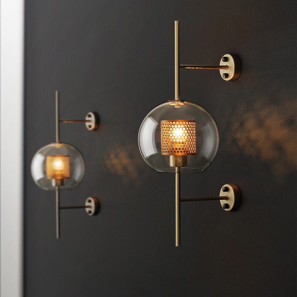 Personalized Creative Retro Industrial Style Corridor Bronze Glass Tank Wall Fixtures, Wall Sconce, detail 7