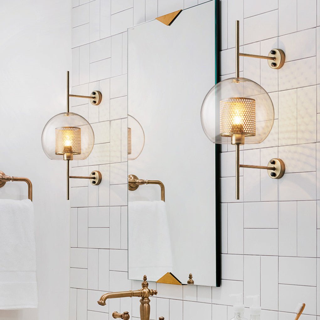 Personalized Creative Retro Industrial Style Corridor Bronze Glass Tank Wall Fixtures, Wall Sconce, detail 9