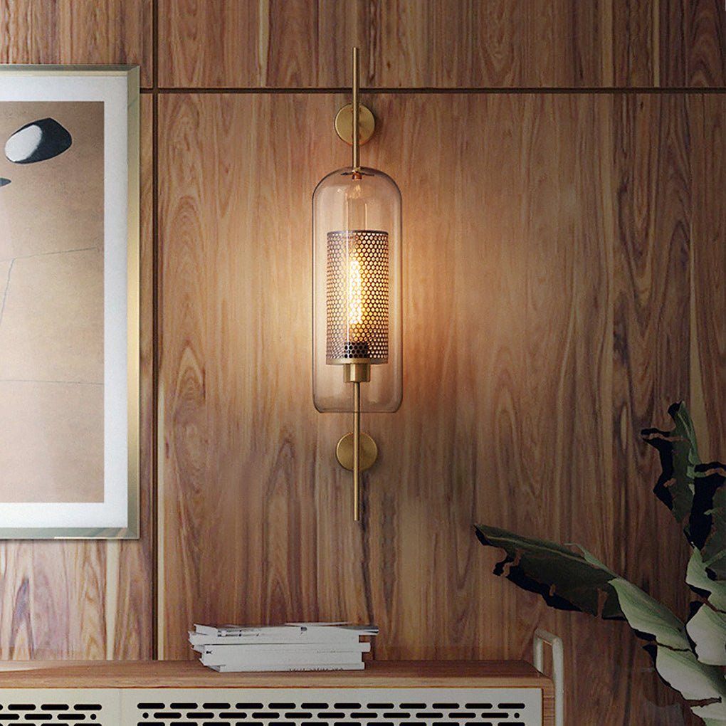 Personalized Creative Retro Industrial Style Corridor Bronze Glass Tank Wall Fixtures, Wall Sconce, detail 3