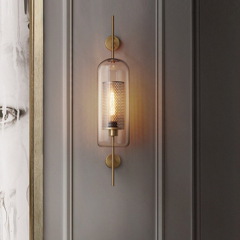 Personalized Creative Retro Industrial Style Corridor Bronze Glass Tank Wall Fixtures, Wall Sconce, detail 4