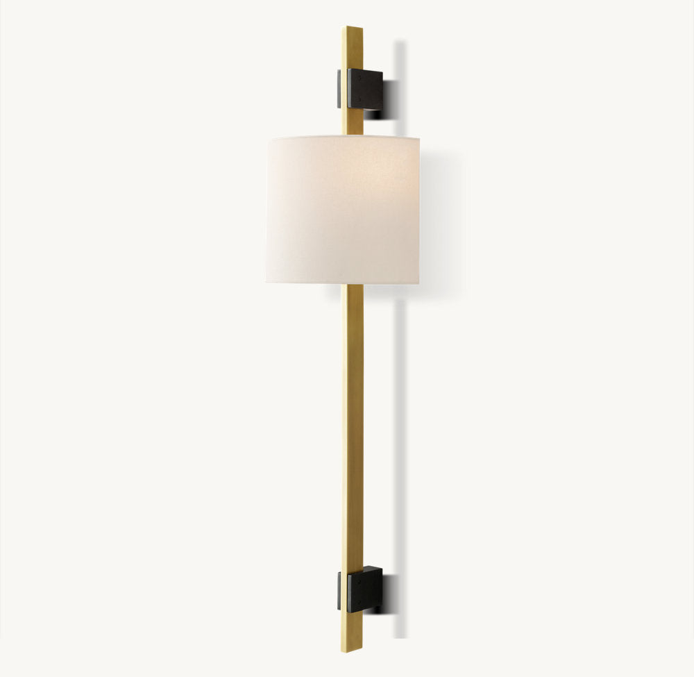 Vela Box Bar Sconce - Circular Shade, Bedroom Wall Sconce, detail 8