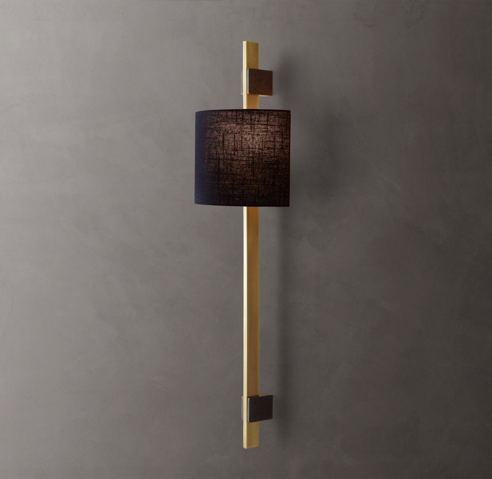 Vela Box Bar Sconce - Circular Shade, Bedroom Wall Sconce, detail 7