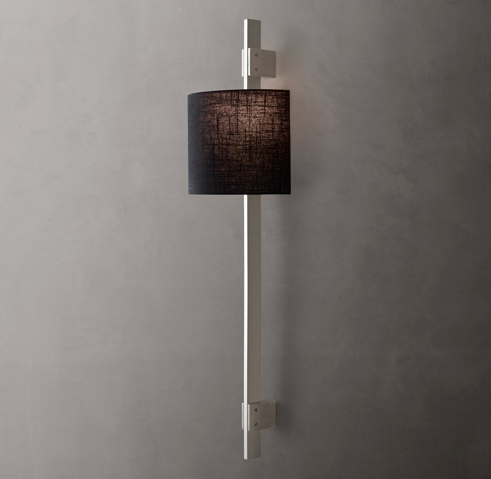 Vela Box Bar Sconce - Circular Shade, Bedroom Wall Sconce, detail 18