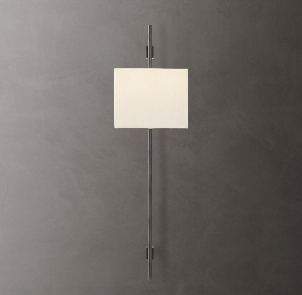 Vela Circular Bar Sconce - Box Shade, Bedroom Wall Sconce, detail 10