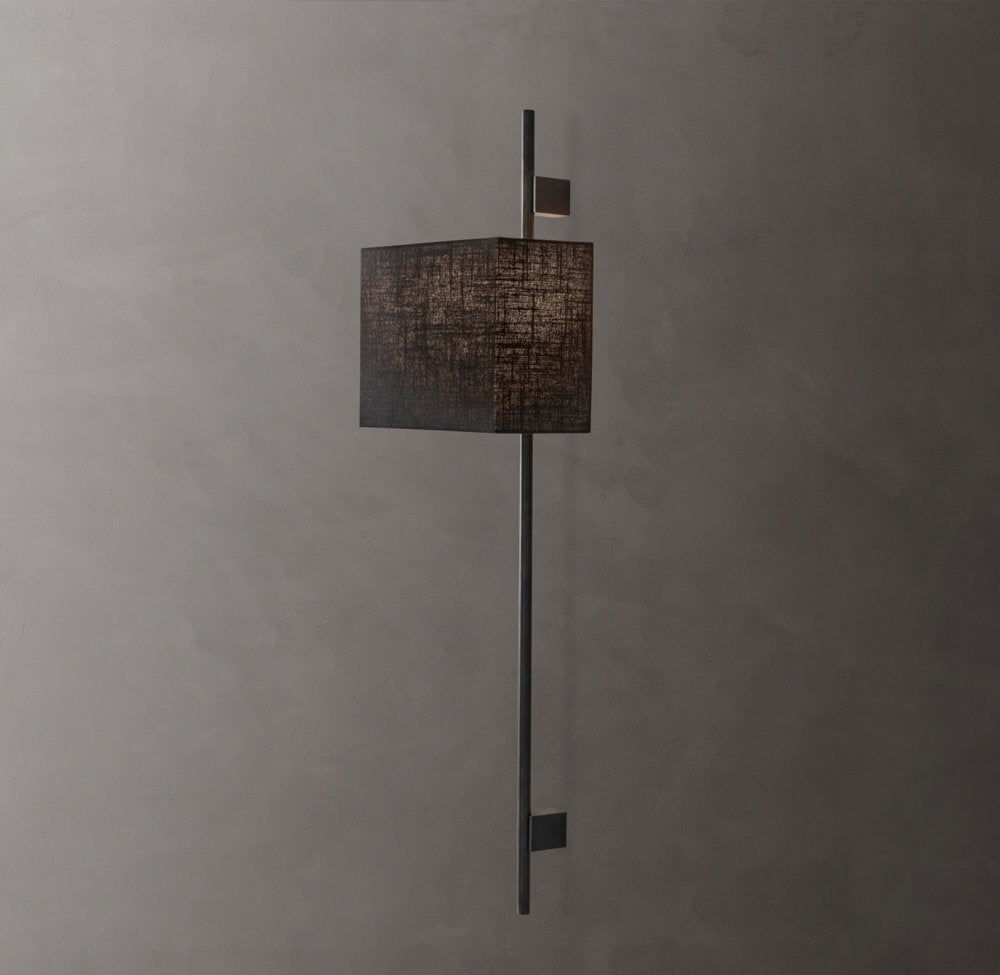 Vela Circular Bar Sconce - Box Shade, Bedroom Wall Sconce, detail 12