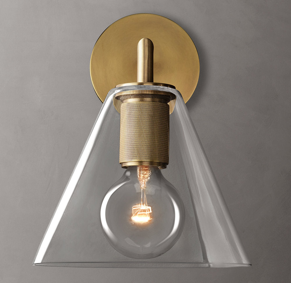 Utilitaire Funnel Shade Wall Light, Bathroom Wall Sconce, detail 6