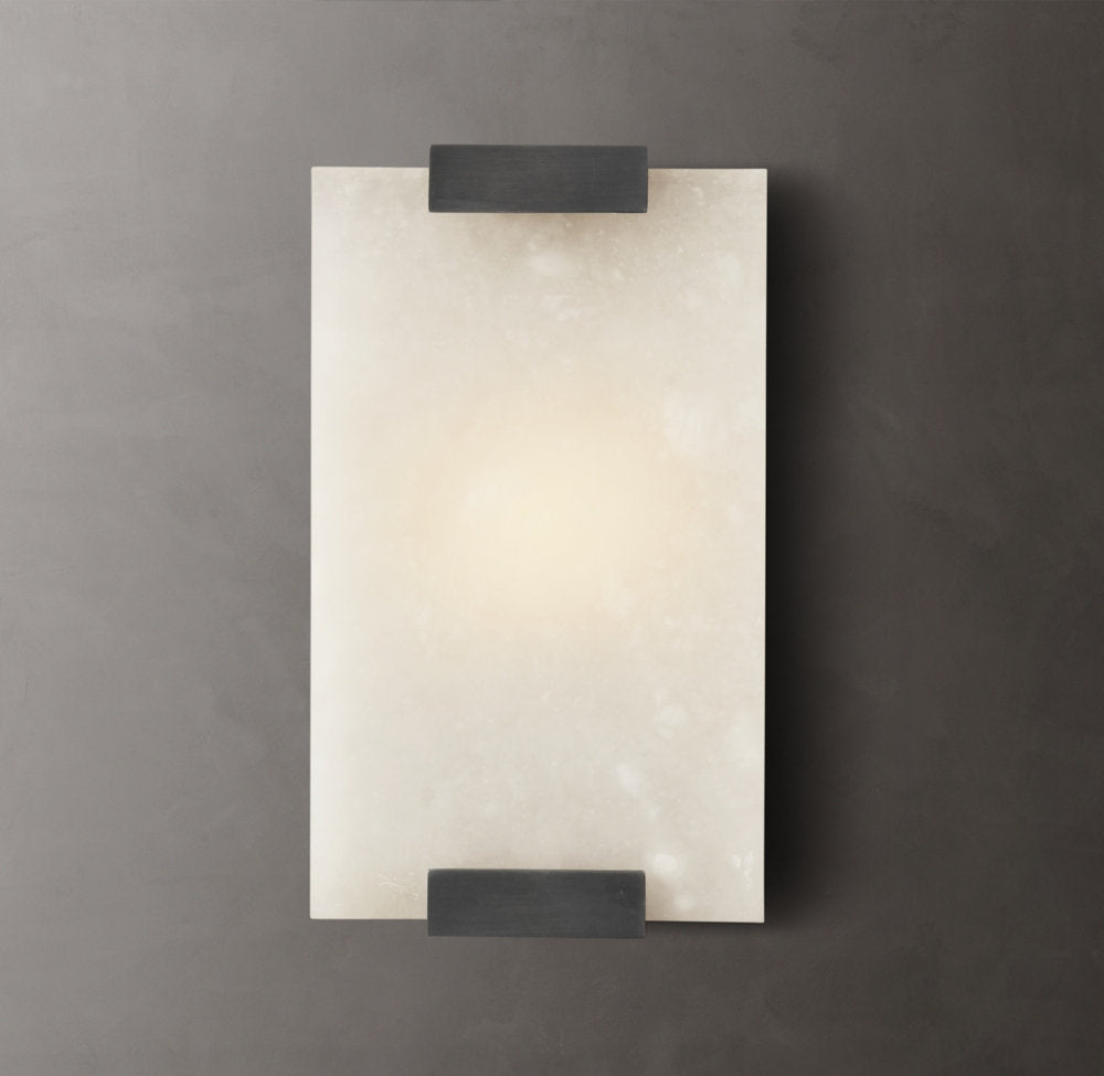Hand-Carved Alabaster Wall Light, Bathroom Wall Sconce, detail 13