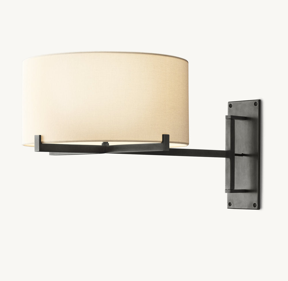 Pauillacs Drum Shade Swing-Arm Wall Light, Plug-In Wall Sconce, detail 10