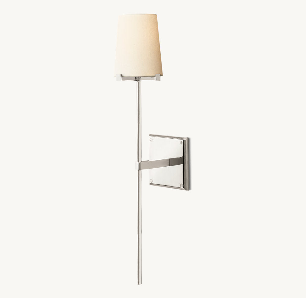Pauillac Fabric Shade Torch Wall Light, Bedroom Wall Sconce, detail 14