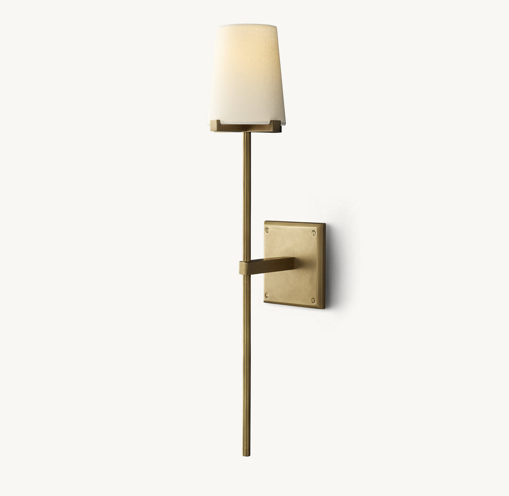 Pauillac Fabric Shade Torch Wall Light, Bedroom Wall Sconce, detail 6