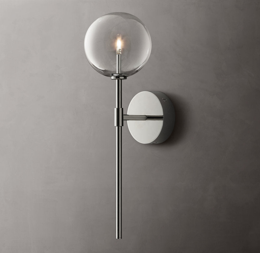 Glass Globe Wall Light, Bathroom Wall Sconce, detail 11