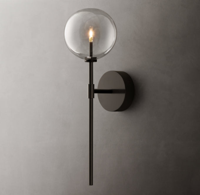 Glass Globe Wall Light, Bathroom Wall Sconce, detail 16