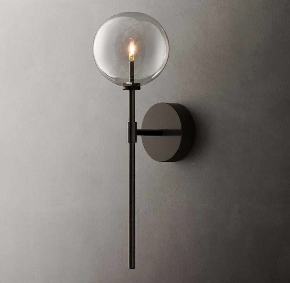 Glass Globe Wall Light, Bathroom Wall Sconce, detail 3