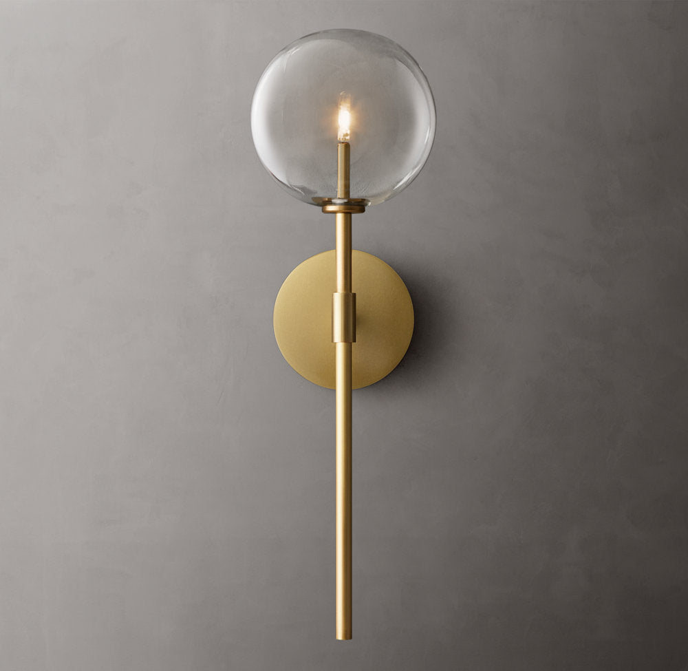 Glass Globe Wall Light, Bathroom Wall Sconce, detail 5