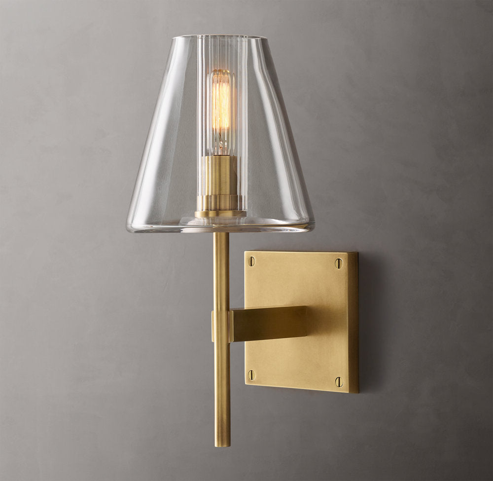 Fulham Glass Shade Wall Light, Bathroom Wall Sconce, detail 4