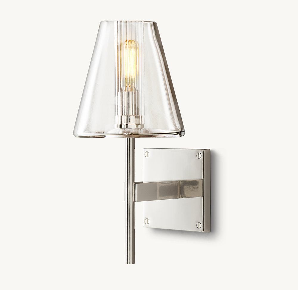 Fulham Glass Shade Wall Light, Bathroom Wall Sconce, detail 11