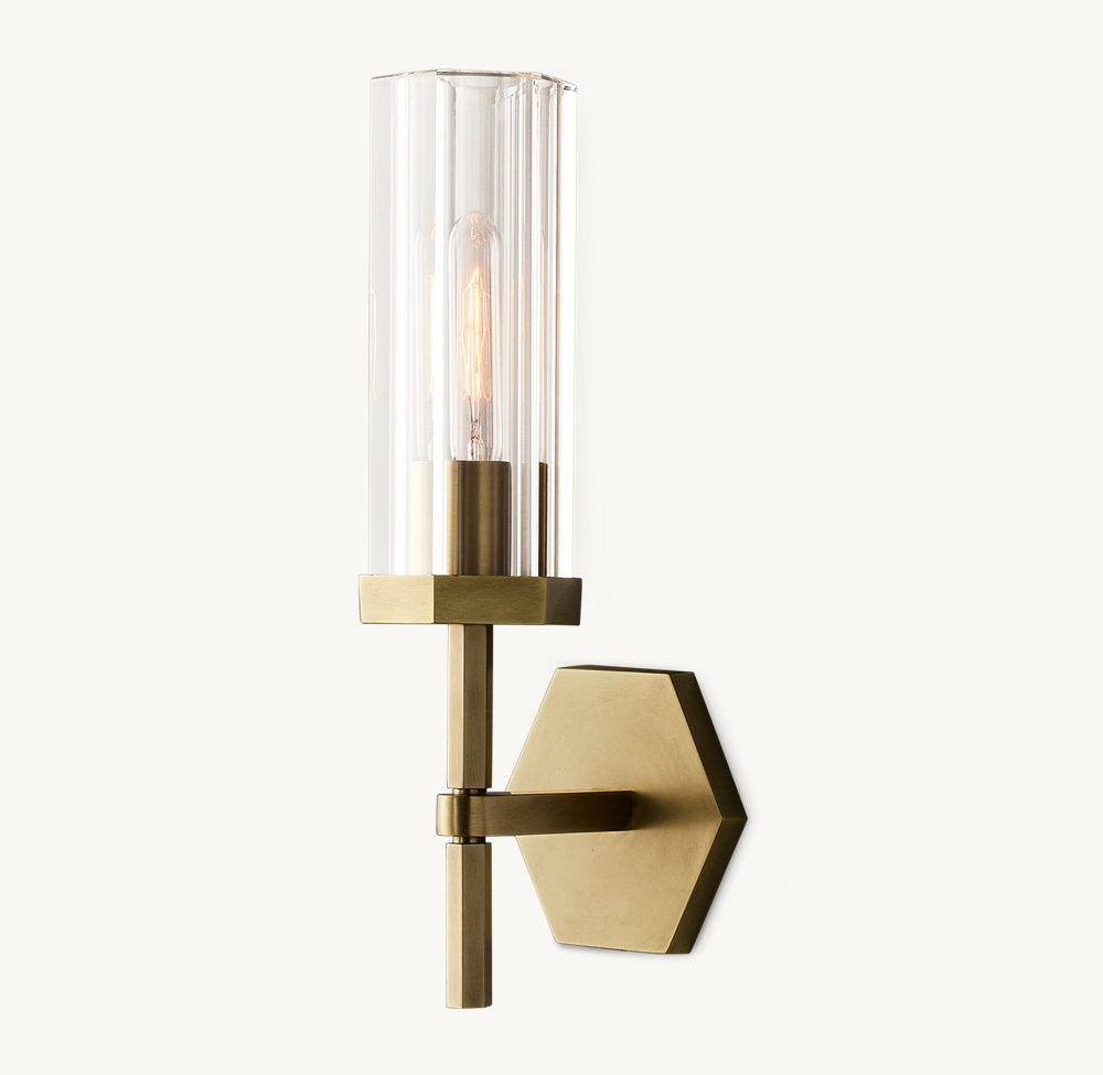Lambeth Hexagonal Wall Light, Bathroom Wall Sconce, detail 5