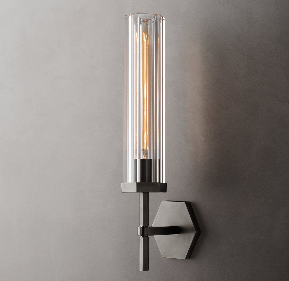 Lambeth Hexagonal Grand Wall Light, Bathroom Wall Sconce, detail 9