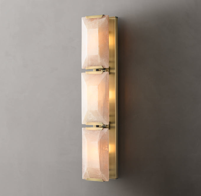 Harlow Calcite Triple Wall Light, Bedroom Wall Sconce, detail 16