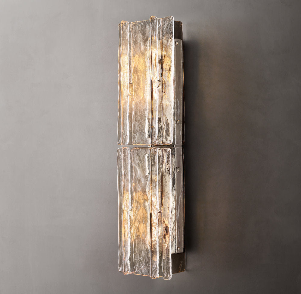 Lattice Clear Glass Wall Light 30", Bathroom Wall Sconce, detail 2