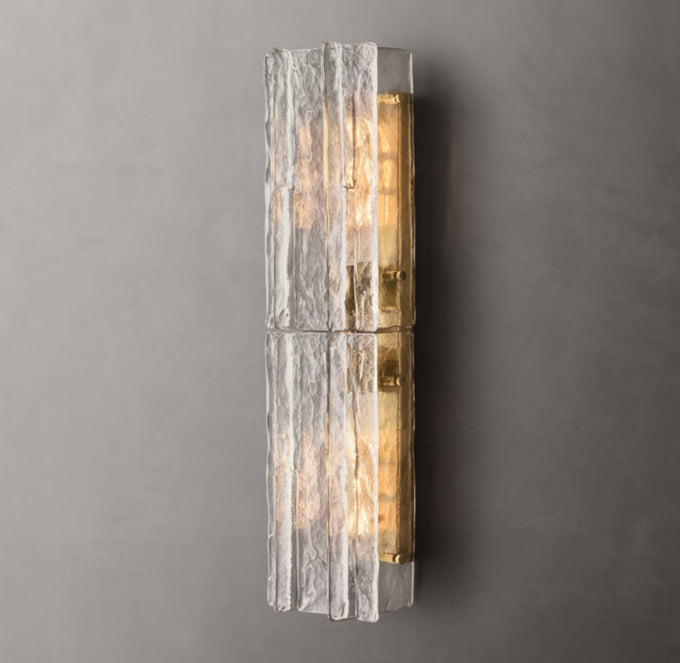 Lattice Clear Glass Wall Light 30", Bathroom Wall Sconce, detail 20