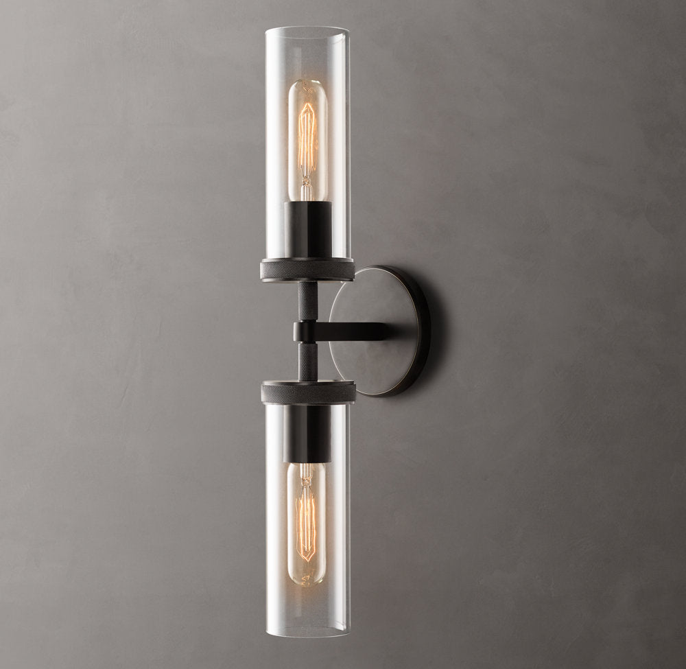 Lambeth Knurled Linear Wall Light, Bathroom Wall Sconce, detail 3