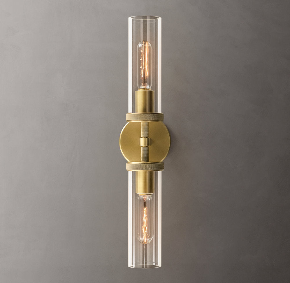 Lambeth Knurled Linear Wall Light, Bathroom Wall Sconce, detail 6